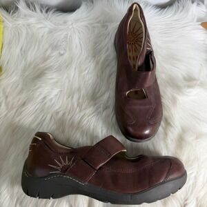 Dunham Cloud Brown Leather Mary Jane Flat Shoes WCE810BR Womens Size 11 D Wide